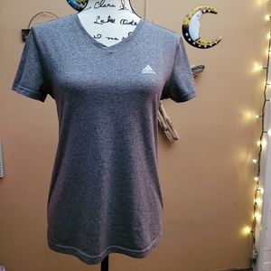 Womens Adidas Climalite gray v-neck T-shirt